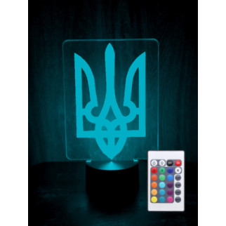 Акриловий світильник-нічник з пультом 16 кольорів Тризуб tty-n000434 - Інтернет-магазин спільних покупок ToGether