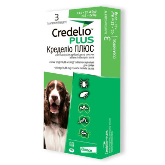 Таблетки від бліх, кліщів та гельмінтів Elanco Credelio Plus для собак вагою від 11 до 20 кг, 3 шт. - Інтернет-магазин спільних покупок ToGether