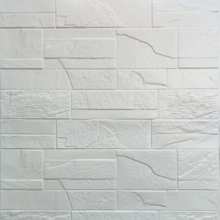 Самоклеюча декоративна 3D панель камінь Біла бита цегла700х770х5мм (180) SW-00000426 - Інтернет-магазин спільних покупок ToGether