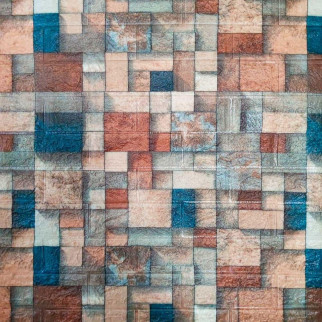 Декоративна 3D панель самоклейка під цеглу Кольорова мозаїка 700х770х4мм (350) SW-00000532 - Інтернет-магазин спільних покупок ToGether