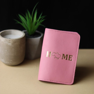 Обкладинка для паспорта "Home" рожева пудра з позолотою. - Інтернет-магазин спільних покупок ToGether