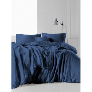 Комплект постільної білизни SoundSleep Muslin Dark Blue євро - Інтернет-магазин спільних покупок ToGether