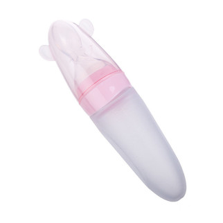 Пляшечка з ложкою силіконова для годування Рожевий BLW14 - Інтернет-магазин спільних покупок ToGether