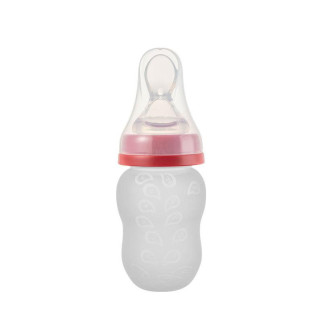 Пляшечка з ложкою силіконова для годування 180 мл Червона BLL06 - Інтернет-магазин спільних покупок ToGether