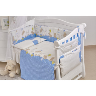 Дитяче ліжко Twins Comfort New 7 елементів Горошки блакитний - Інтернет-магазин спільних покупок ToGether