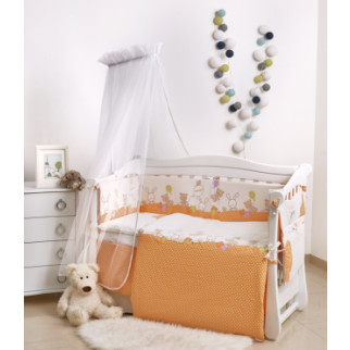 Дитяче ліжко Twins Comfort New 7 елементів Горошки оранж - Інтернет-магазин спільних покупок ToGether