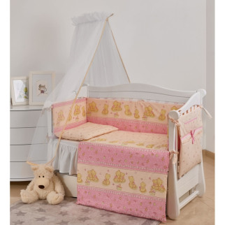 Бампер — захист у ліжечко Twins Comfort 2051-С-016, Ведмедики із зіркою рожеві - Інтернет-магазин спільних покупок ToGether