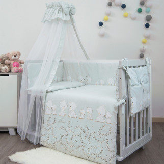 Постільний комплект Twins Sweet 8 елементів із балдахіном 4053-SW-015, Umka grey - Інтернет-магазин спільних покупок ToGether