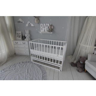 Дитяче ліжечко Baby Comfort ЛД 2 на маятнику з відкидною боковиною Білий - Інтернет-магазин спільних покупок ToGether