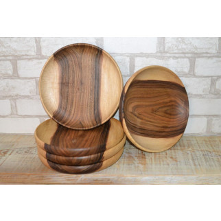 Дерев'яна глубока тарілка з горіха, сервірувальна тарілка, декоративна тарілка, дерев'яна миска, посуд із дерева - Інтернет-магазин спільних покупок ToGether