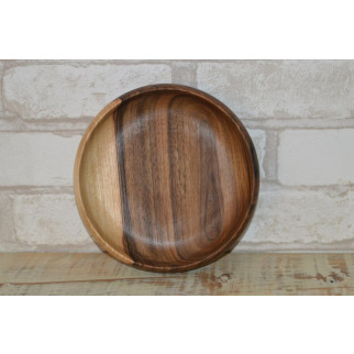 Дерев'яна глубока тарілка з горіха, сервірувальна тарілка, декоративна тарілка, дерев'яна миска, посуд із дерева 230 - Інтернет-магазин спільних покупок ToGether