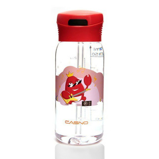 Пляшка для води CASNO 400 мл KXN-1195 Червона (краб) з соломинкою - Інтернет-магазин спільних покупок ToGether