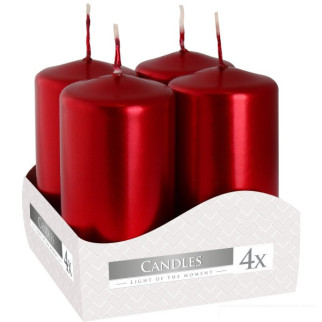 Набір свічок 4 шт. циліндр Червоний металік (sw40/80-230) - Інтернет-магазин спільних покупок ToGether