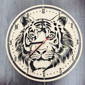 Безшумний настінний годинник з дерева «Тигр» - Інтернет-магазин спільних покупок ToGether