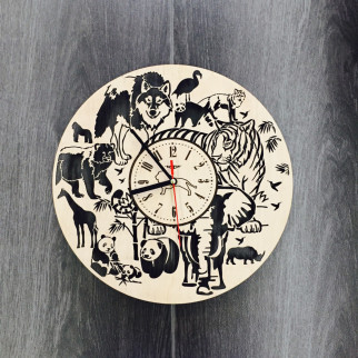 Настінний годинник, дизайнерський «Джунглі», натуральне дерево - Інтернет-магазин спільних покупок ToGether