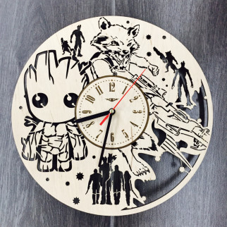 Дерев'яний дитячий настінний годинник «Вартові Галактики» - Інтернет-магазин спільних покупок ToGether