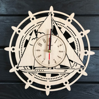 Дерев'яний настінний годинник «Штурвал» - Інтернет-магазин спільних покупок ToGether