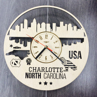 Інтер'єрніий годинник на стіну «Шарлотт, Північна Кароліна» - Інтернет-магазин спільних покупок ToGether