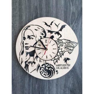 Дерев'яніий настінний годинник «Мати драконів» - Інтернет-магазин спільних покупок ToGether