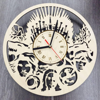 Оригінальний дерев'яний настінний годинник «Залізний трон» - Інтернет-магазин спільних покупок ToGether