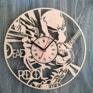 Оригінальний настінний годинник з дерева «Дедпул» - Інтернет-магазин спільних покупок ToGether