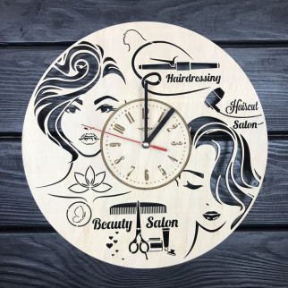 Настінний годинник з дерева в жіночий салон краси - Інтернет-магазин спільних покупок ToGether