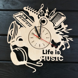 Оригінальний годинник ручної роботи з дерева «Музика» - Інтернет-магазин спільних покупок ToGether