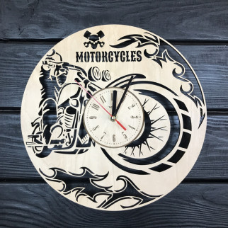 Настінний годинник з дерева «Мотоцикл» - Інтернет-магазин спільних покупок ToGether