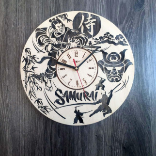 Круглий дизайнерський дерев'яний годинник «Самурай» - Інтернет-магазин спільних покупок ToGether