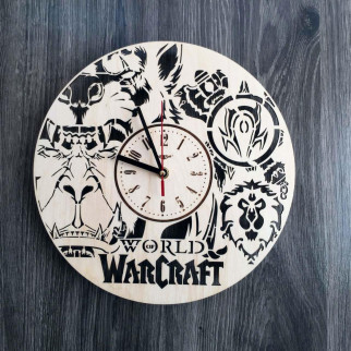 Настінний годинник з дерева в стилі фентезі «Варкрафт» - Інтернет-магазин спільних покупок ToGether
