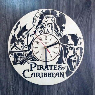 Годинник настінний круглий з дерева «Пірати Карибського моря» - Інтернет-магазин спільних покупок ToGether