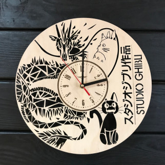 Годинник настінний круглий з дерева «Студія Ґіблі» - Інтернет-магазин спільних покупок ToGether