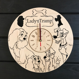 Настінний годинник з дерева в дитячу «Леді і Бродяга» - Інтернет-магазин спільних покупок ToGether