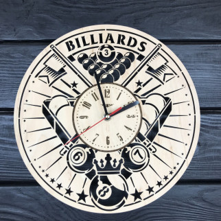 Дерев'яний годинник на стіну «Більярд» - Інтернет-магазин спільних покупок ToGether