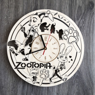 Годинник з натурального дерева настінний «Зоотрополіс» - Інтернет-магазин спільних покупок ToGether