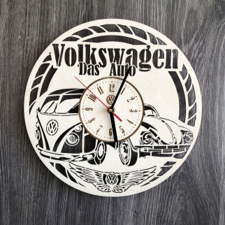 Стильний годинник з дерева настінний «Volkswagen» - Інтернет-магазин спільних покупок ToGether