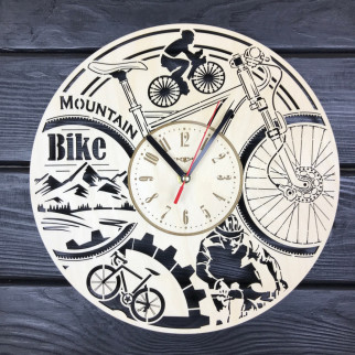 Круглий годинник з дерева на стіну «Велосипед» - Інтернет-магазин спільних покупок ToGether