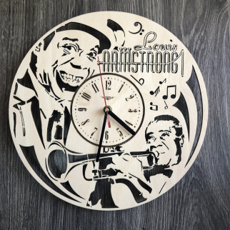 Годинник ручної роботи настінний дерев'яний «Луї Армстронг» - Інтернет-магазин спільних покупок ToGether