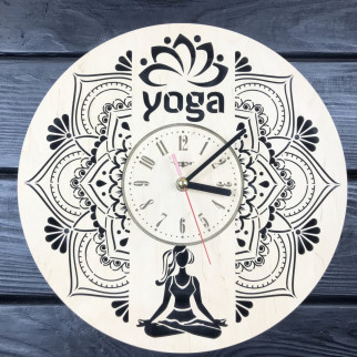 Концептуальний настінний годинник з дерева «Йога» - Інтернет-магазин спільних покупок ToGether