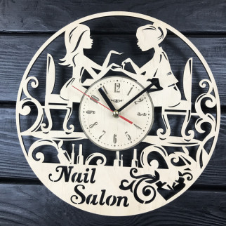 Годинник настінний з дерева «Манікюрний салон» - Інтернет-магазин спільних покупок ToGether