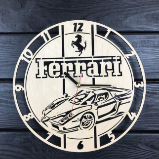 Круглий дизайнерський дерев'яний годинник «Феррарі» - Інтернет-магазин спільних покупок ToGether