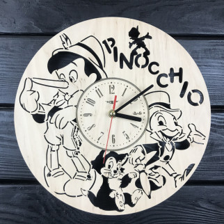 Безшумний дитячий настінний годинник з дерева «Піноккіо» - Інтернет-магазин спільних покупок ToGether