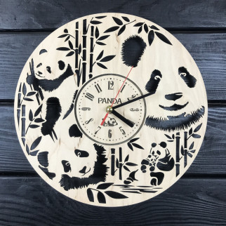 Концептуальний настінний годинник з дерева «Мила панда» - Інтернет-магазин спільних покупок ToGether