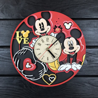 Настінний кольоровий годинник з дерева в дитячу «Міккі Маус» - Інтернет-магазин спільних покупок ToGether