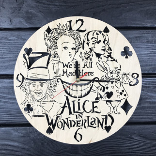 Дитячий настінний годинник з дерева «Аліса в країні чудес» - Інтернет-магазин спільних покупок ToGether