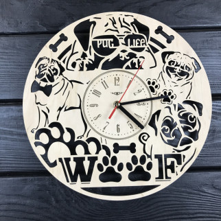 Дизайнерський оригінальний годинник на стіну «Забавний мопс» - Інтернет-магазин спільних покупок ToGether