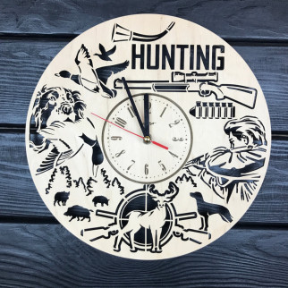 Оригінальний настінний годинник з дерева на тему полювання - Інтернет-магазин спільних покупок ToGether