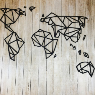Дерев'яна геометрична абстракція на стіну «Карта світу» - Інтернет-магазин спільних покупок ToGether