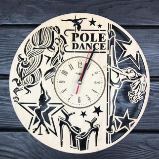 Оригінальний настінний годинник з дерева «Pole Dance» - Інтернет-магазин спільних покупок ToGether