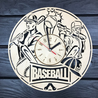 Круглий дерев'яний годинник на стіну «Бейсбол» - Інтернет-магазин спільних покупок ToGether